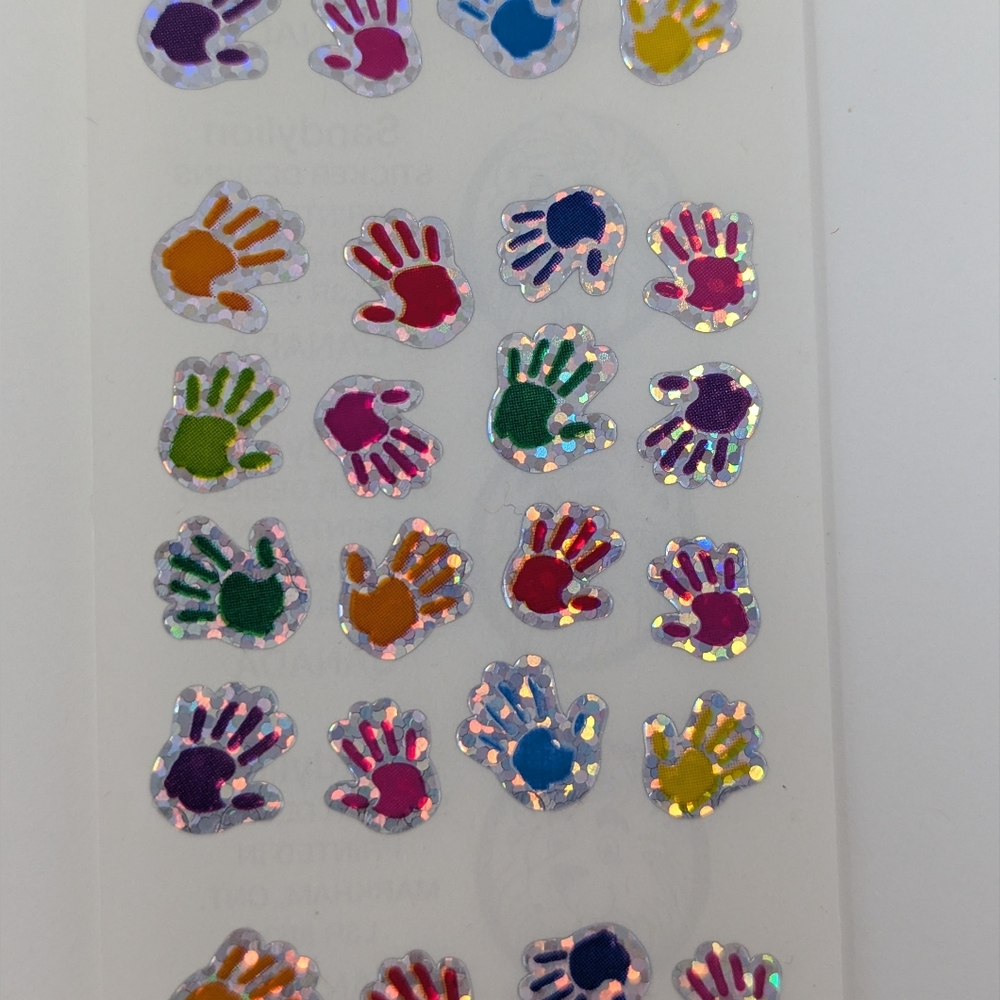 Sandylion Stickers Handprints Vintage Colorful